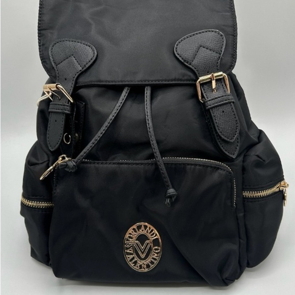 Valentino Orlandi Black Nylon Backpack